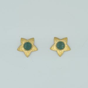 Pendientes estrella verde agua