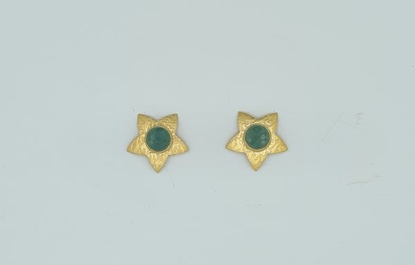 Pendientes estrella verde agua