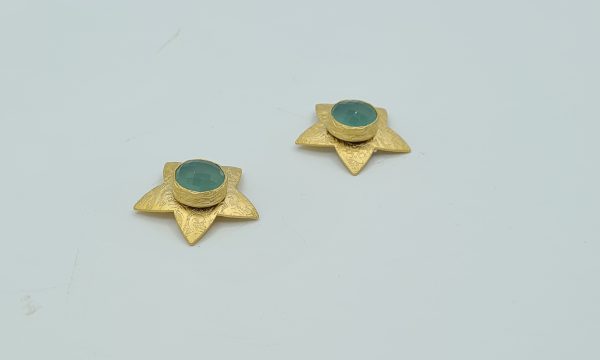 Pendientes estrella verde agua