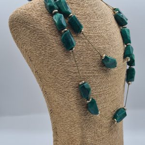 collar piedras verdes doble vuelta