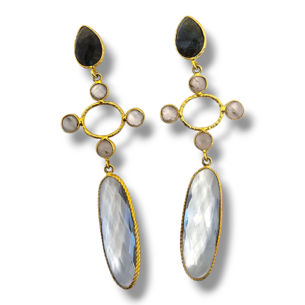 pendientes cristal y piedra