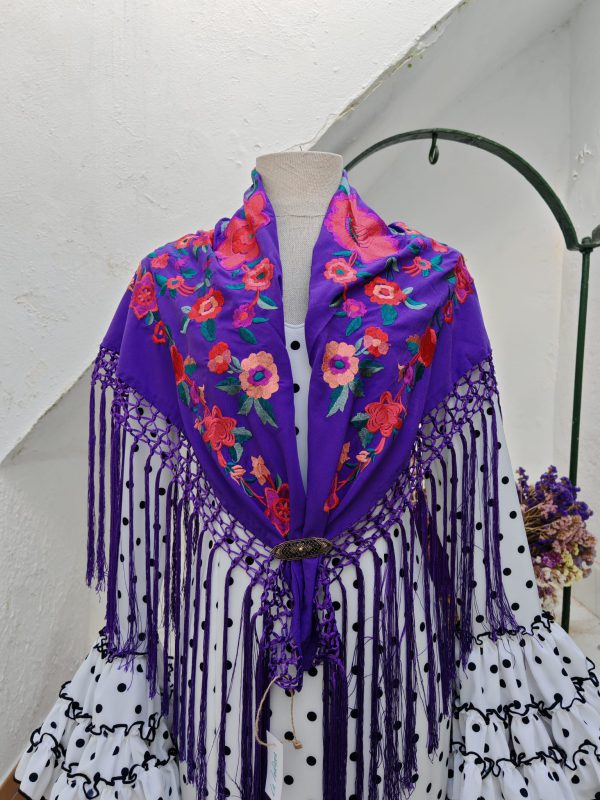 Mantoncillo Violeta Flamenca